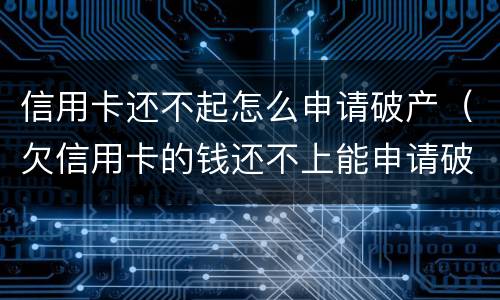 信用卡还不起怎么申请破产（欠信用卡的钱还不上能申请破产吗）