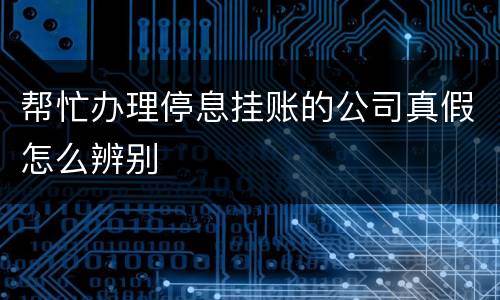 帮忙办理停息挂账的公司真假怎么辨别