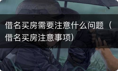 借名买房需要注意什么问题（借名买房注意事项）
