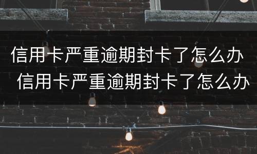 信用卡严重逾期封卡了怎么办 信用卡严重逾期封卡了怎么办理
