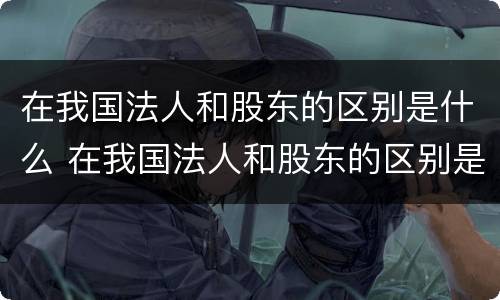 在我国法人和股东的区别是什么 在我国法人和股东的区别是什么呢