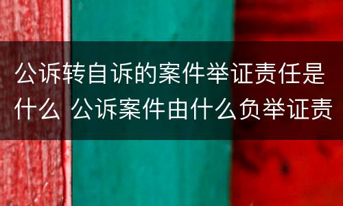 公诉转自诉的案件举证责任是什么 公诉案件由什么负举证责任