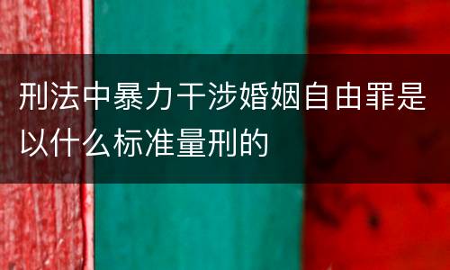 刑法中暴力干涉婚姻自由罪是以什么标准量刑的