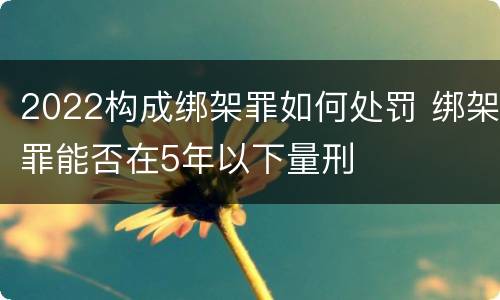 2022构成绑架罪如何处罚 绑架罪能否在5年以下量刑
