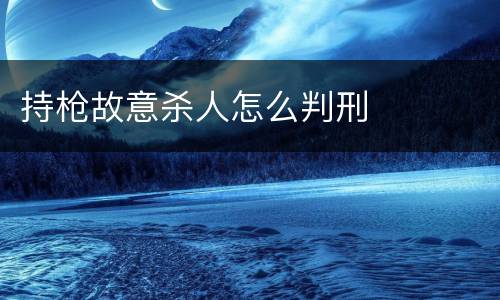 持枪故意杀人怎么判刑