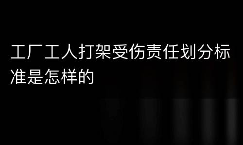 工厂工人打架受伤责任划分标准是怎样的