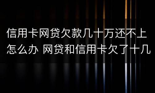 信用卡网贷欠款几十万还不上怎么办 网贷和信用卡欠了十几万,应该怎么办?
