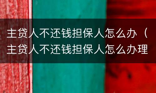 主贷人不还钱担保人怎么办（主贷人不还钱担保人怎么办理）