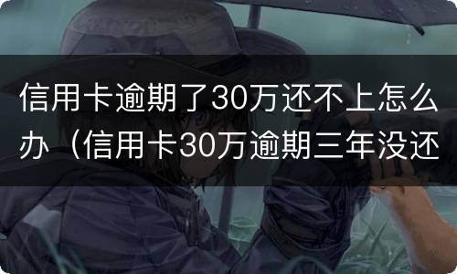 信用卡逾期了30万还不上怎么办（信用卡30万逾期三年没还现在还得还多少钱）