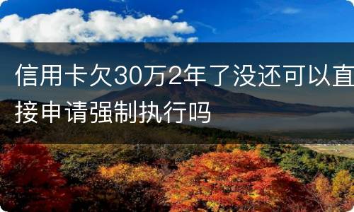 信用卡欠30万2年了没还可以直接申请强制执行吗