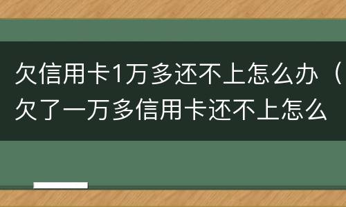 欠信用卡1万多还不上怎么办（欠了一万多信用卡还不上怎么办）