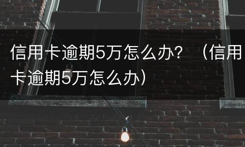 信用卡逾期5万怎么办？（信用卡逾期5万怎么办）