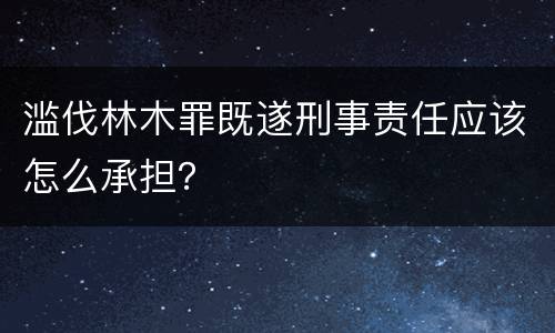 滥伐林木罪既遂刑事责任应该怎么承担？