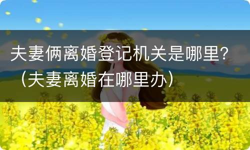 夫妻俩离婚登记机关是哪里？（夫妻离婚在哪里办）