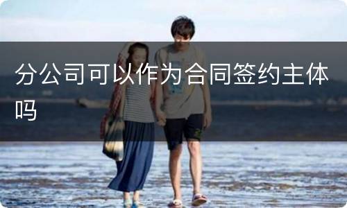分公司可以作为合同签约主体吗