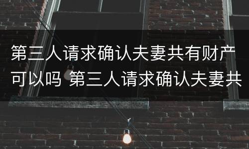 第三人请求确认夫妻共有财产可以吗 第三人请求确认夫妻共有财产可以吗