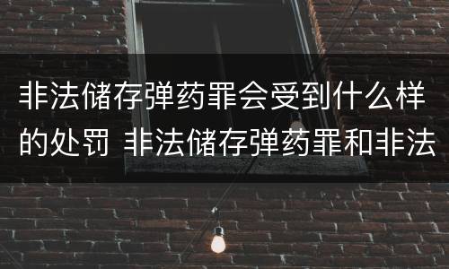 非法储存弹药罪会受到什么样的处罚 非法储存弹药罪和非法持有弹药罪