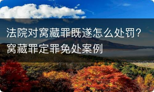 法院对窝藏罪既遂怎么处罚? 窝藏罪定罪免处案例
