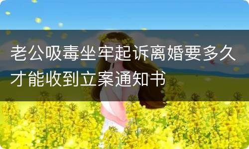 老公吸毒坐牢起诉离婚要多久才能收到立案通知书