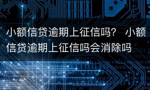 小额信贷逾期上征信吗？ 小额信贷逾期上征信吗会消除吗