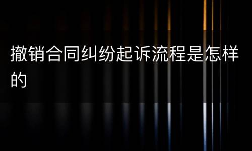 撤销合同纠纷起诉流程是怎样的