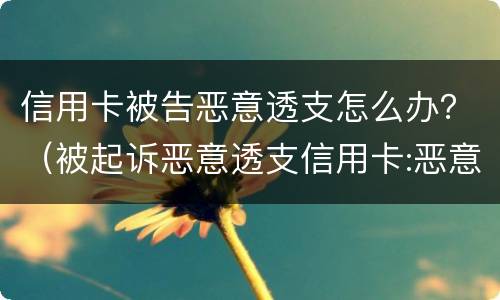 信用卡被告恶意透支怎么办？（被起诉恶意透支信用卡:恶意透支怎么判定）