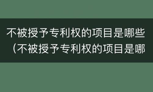 不被授予专利权的项目是哪些（不被授予专利权的项目是哪些呢）