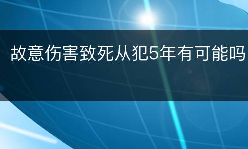 故意伤害致死从犯5年有可能吗