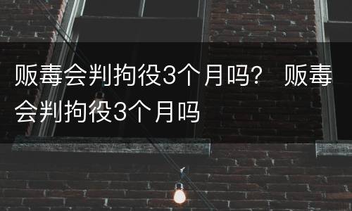 贩毒会判拘役3个月吗？ 贩毒会判拘役3个月吗