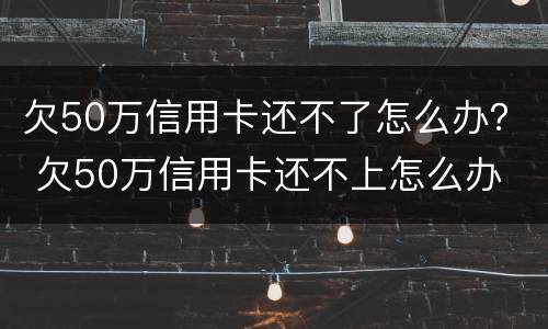欠50万信用卡还不了怎么办？ 欠50万信用卡还不上怎么办