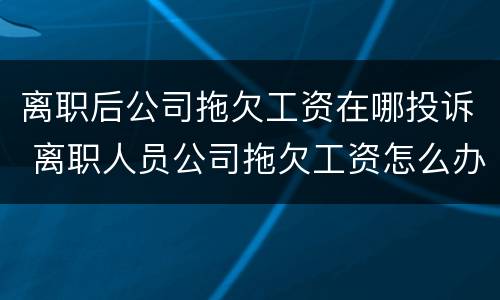 离职后公司拖欠工资在哪投诉 离职人员公司拖欠工资怎么办打什么电话