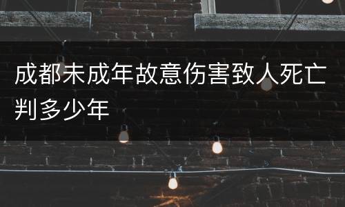 成都未成年故意伤害致人死亡判多少年