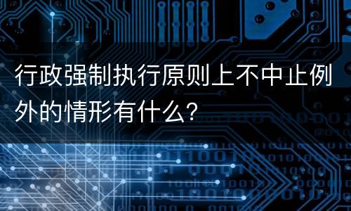 行政强制执行原则上不中止例外的情形有什么？