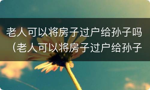 老人可以将房子过户给孙子吗（老人可以将房子过户给孙子吗怎么办）