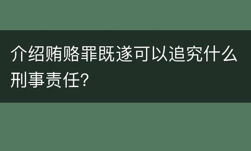 介绍贿赂罪既遂可以追究什么刑事责任？