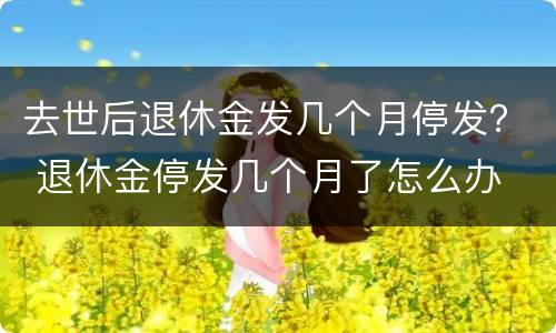 去世后退休金发几个月停发？ 退休金停发几个月了怎么办