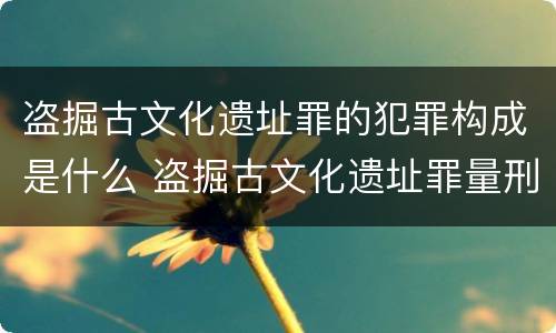盗掘古文化遗址罪的犯罪构成是什么 盗掘古文化遗址罪量刑