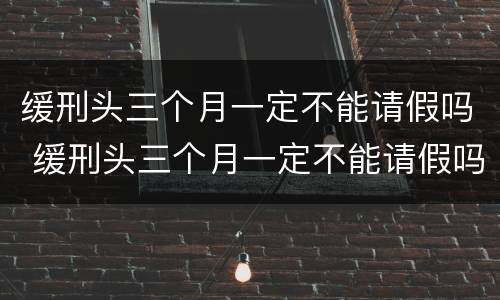 缓刑头三个月一定不能请假吗 缓刑头三个月一定不能请假吗,为什么