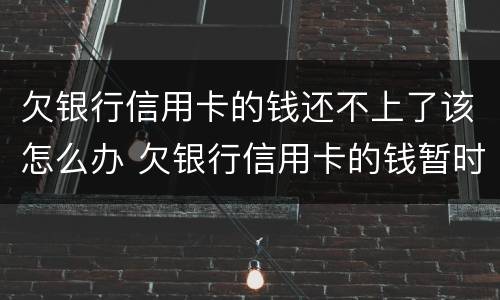 欠银行信用卡的钱还不上了该怎么办 欠银行信用卡的钱暂时还不起怎么办