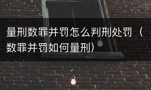 量刑数罪并罚怎么判刑处罚（数罪并罚如何量刑）