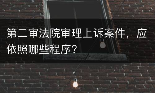 第二审法院审理上诉案件，应依照哪些程序?