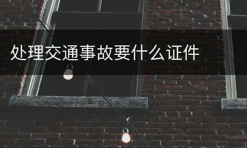 处理交通事故要什么证件