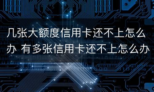 几张大额度信用卡还不上怎么办 有多张信用卡还不上怎么办