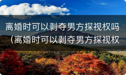 离婚时可以剥夺男方探视权吗（离婚时可以剥夺男方探视权吗法律）