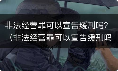 非法经营罪可以宣告缓刑吗？（非法经营罪可以宣告缓刑吗）