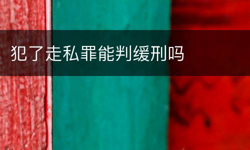犯了走私罪能判缓刑吗