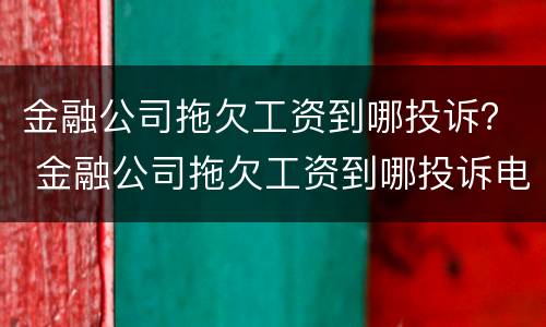 金融公司拖欠工资到哪投诉？ 金融公司拖欠工资到哪投诉电话