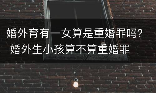 婚外育有一女算是重婚罪吗？ 婚外生小孩算不算重婚罪