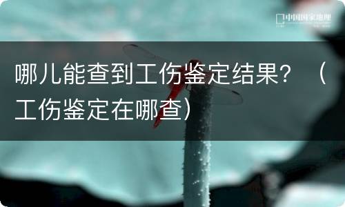 哪儿能查到工伤鉴定结果？（工伤鉴定在哪查）