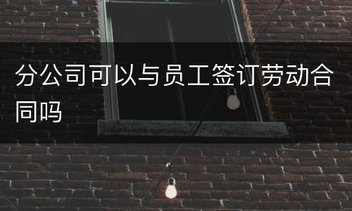 分公司可以与员工签订劳动合同吗
